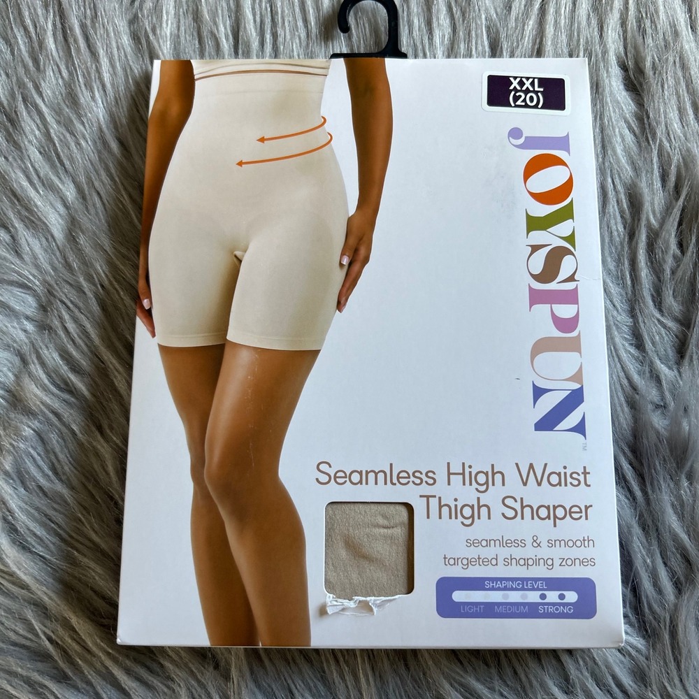 Joyspun Seamless‎ High Waist Thigh Shaper Womens Size XXL (20) Tan Shapewear